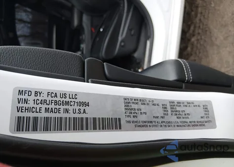 2021 Jeep Grand Cherokee 80Th Anniversary 4X4 z USA, uszkodzony, nr VIN 1C4RJFBG6MC710994